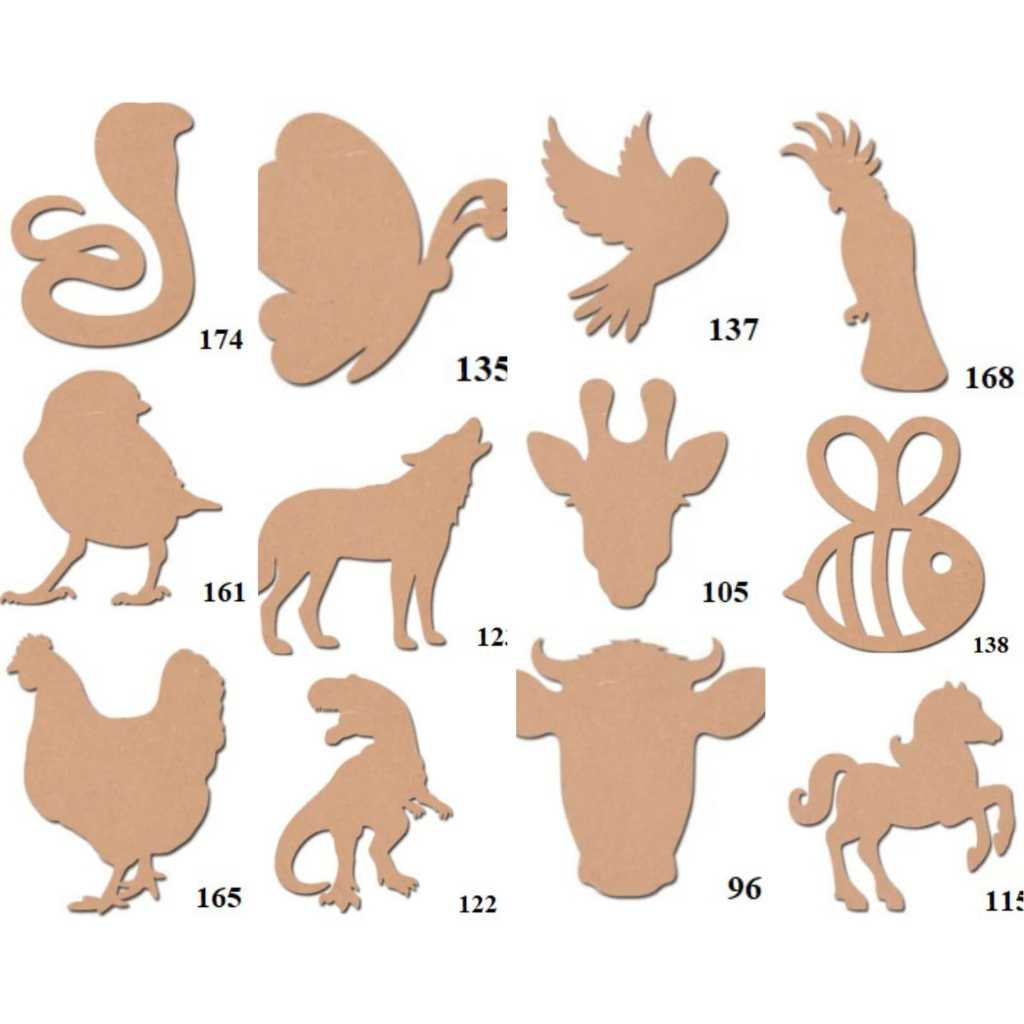 Animais diversos MDF 3mm várias utilidades. Tamanho de 10CM.