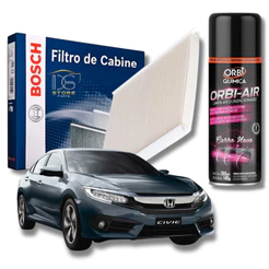 Filtro De Cabine Ar Condicionado Bosch Honda Civic G10 2016 em Diante Com Spray Higienizador