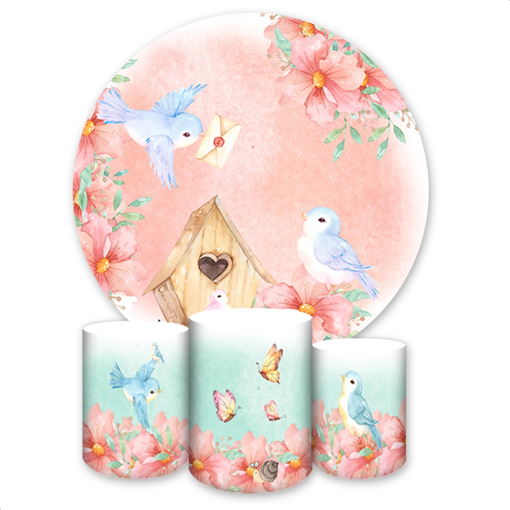 Kit Capa Painel + Trio Capas de Cilindros Sublimado Tema Jardim em Oferta na Shopee