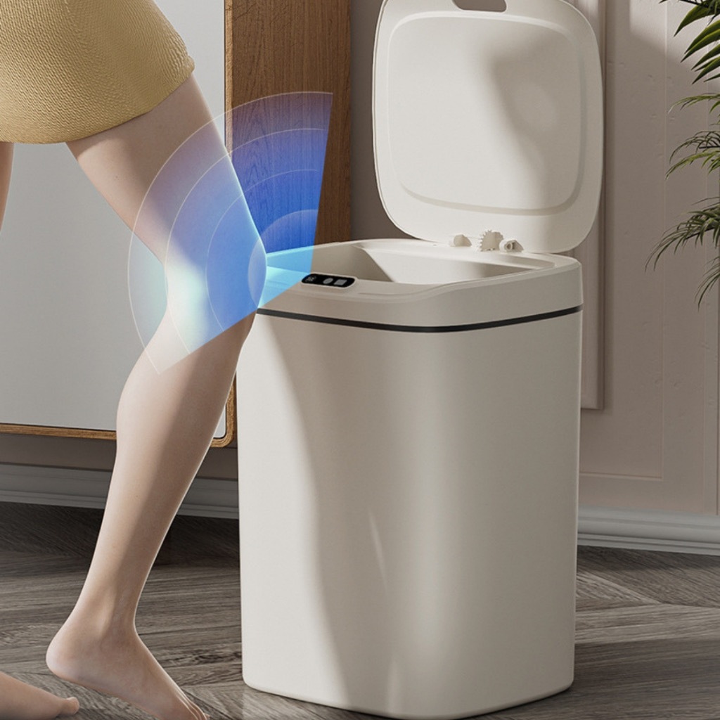 Lixeira com Sensor Automático Inteligente Abre Fácil em Toque Cesto Lixo Banheiro Cozinha ...