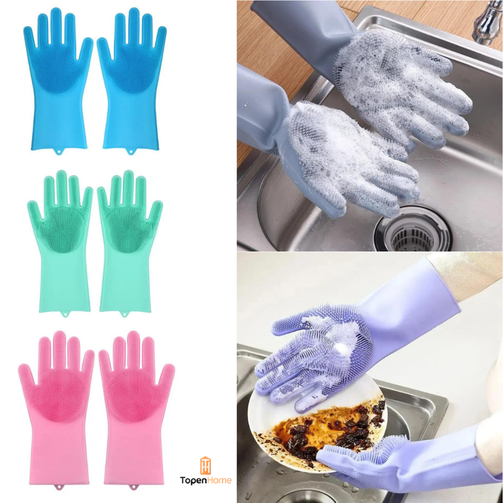 Par De Luvas Esponja Lava Louça Magica Multiuso Cozinha Topen Home