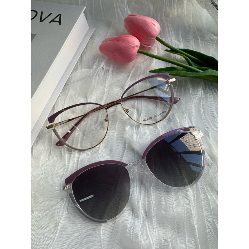 Armação de óculos Clipon 2 Em 1 Feminino Gatinho / Modelo Novo/ Lente Polarizado 1003