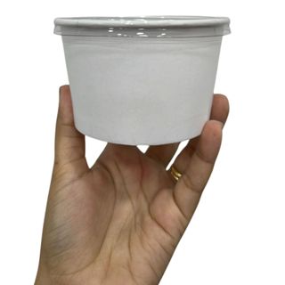 Pote 240 ml em Papel com Tampa - Pacote com 100 unidades em Oferta na Shopee