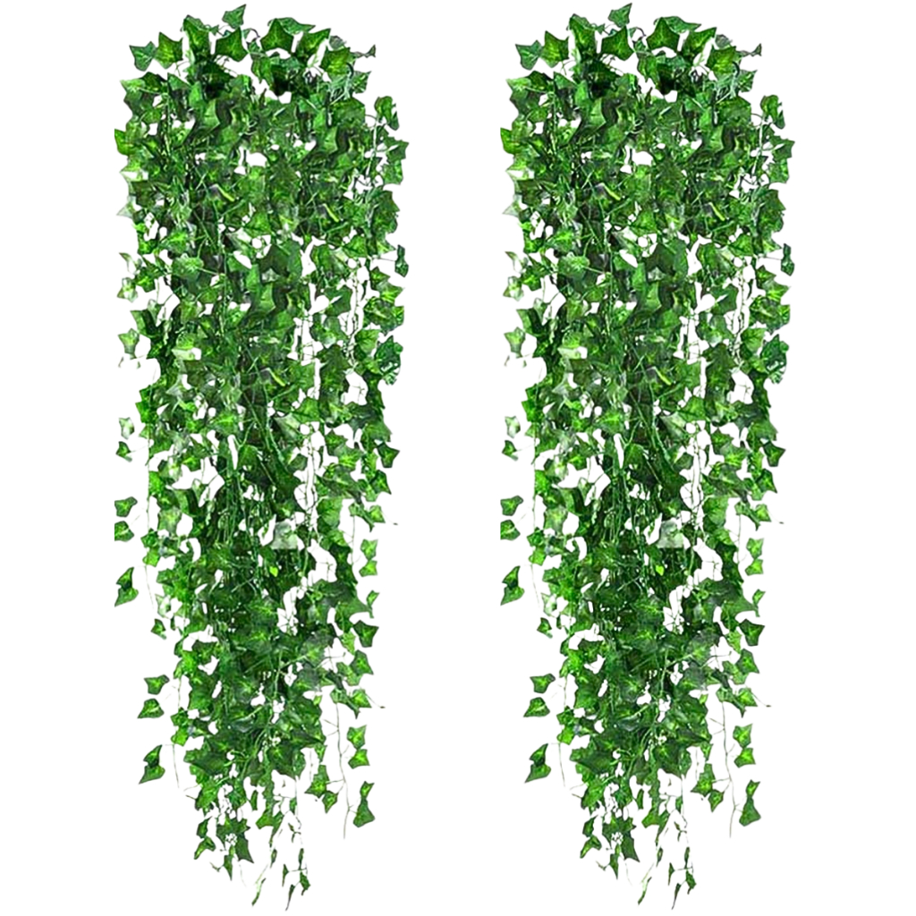 2 Metros Jardim Vertical Artificial Folhagem para Decoração Folha Hera Verde