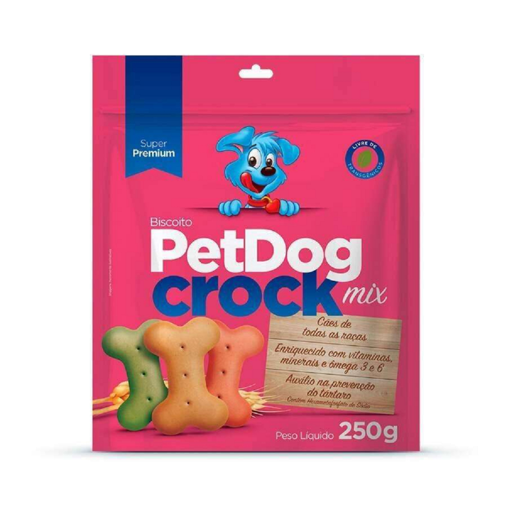 Pet Dog Crock Mix Petisco para Cachorro 250 Gramas ideal para seu Pet Benefícios Únicos Alimentação