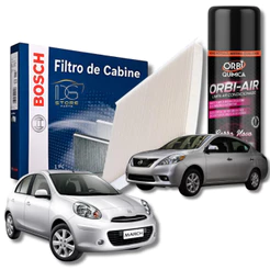 Filtro De Cabine Ar Condicionado Nissan March Versa + Spray Higienizador