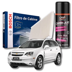 Filtro De Cabine Ar Condicionado Captiva Com Spray Higienizador | Bosch 0986BF0597