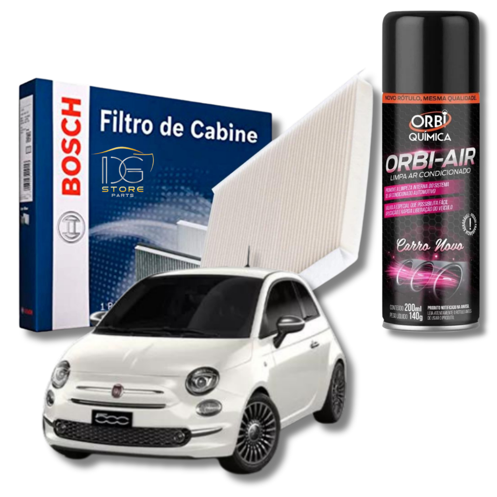 Filtro De Cabine Ar Condicionado Fiat 500 Cinquecento + Spray Higienizador | Bosch 0986BF0640 - Spare Parts and Accessories for Vehicles
