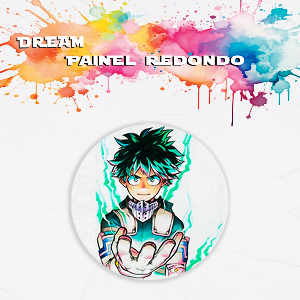 Capa Para Painel Redondo Tema Boku no Hero Academia Midoria One For all Decoração Sublimação