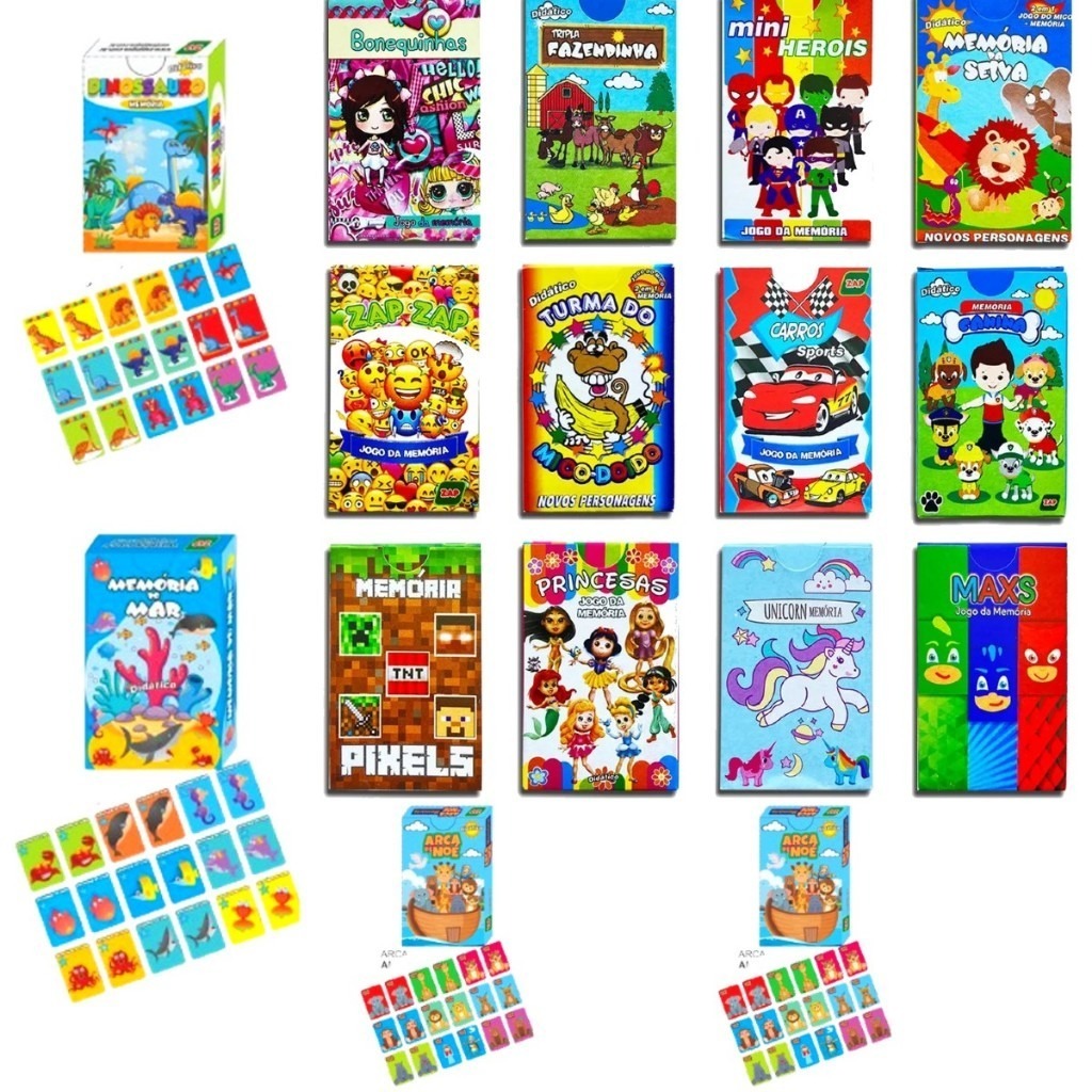 15 Cx Jogo da Memoria p/ Kit Festa Lembrancinha Educativo Didatico Infantil em Oferta na Shopee