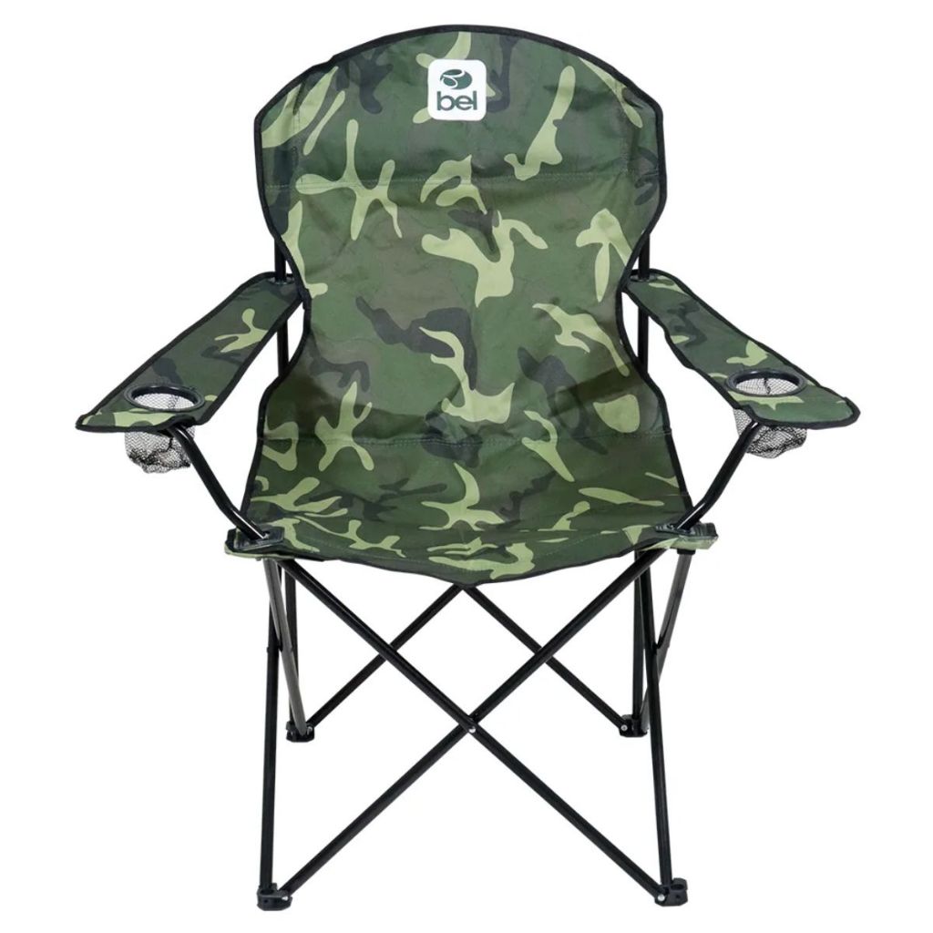 Cadeira Para Pesca E Camping Araguaia Com Porta Copos Dobrável Até 150kg Confort Max Belfix