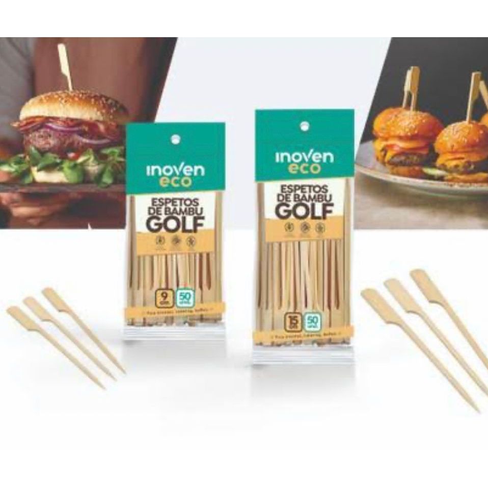 Palito Golf 9cm E 15cm Para Hamburguês e Petiscos 100 Peças