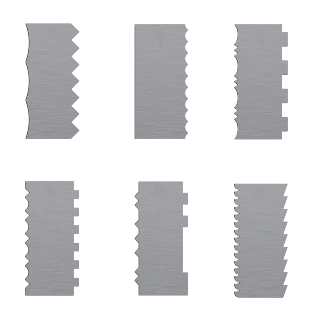 Kit Espátulas De Bolo 6 Uni 12 Modelos Diferentes Em Inox