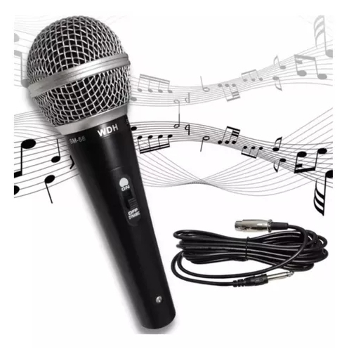 Microfone Profissional M58 Cardióide P10 com Cabo 5M em Oferta na Shopee