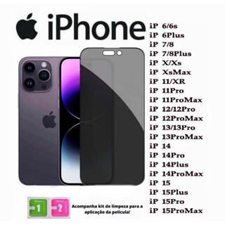 Película Privacidade iPhone 6, 6s, 6 Plus, 7/8, 7/8 Plus, X/XS XR 11 Pro Max 12 13 14 14pro15pro max em Oferta na Shopee