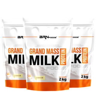 Kit 3x Hipercalórico Sem Soja Grand Mass Milk Protein Foods 2kg - BRN FOODS em Oferta na Shopee
