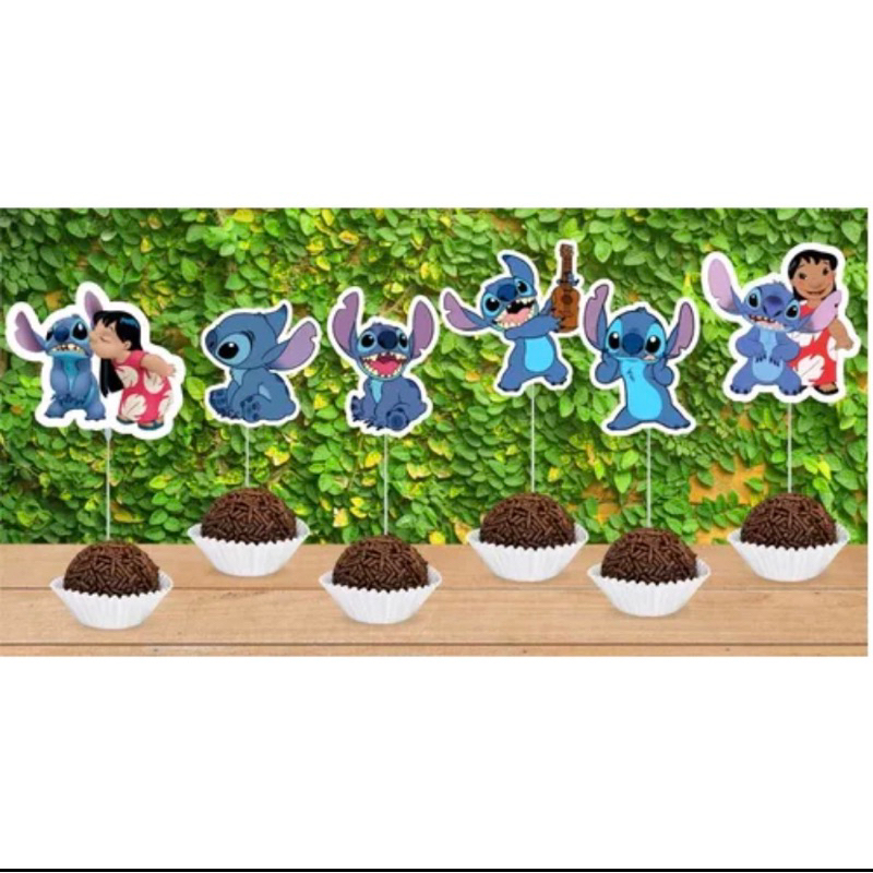 50 Toppers Tags Para Docinhos Doce Lilo Stitch