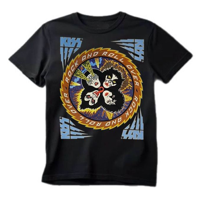 Camiseta Manga Curta Kiss Rock And Roll Over
