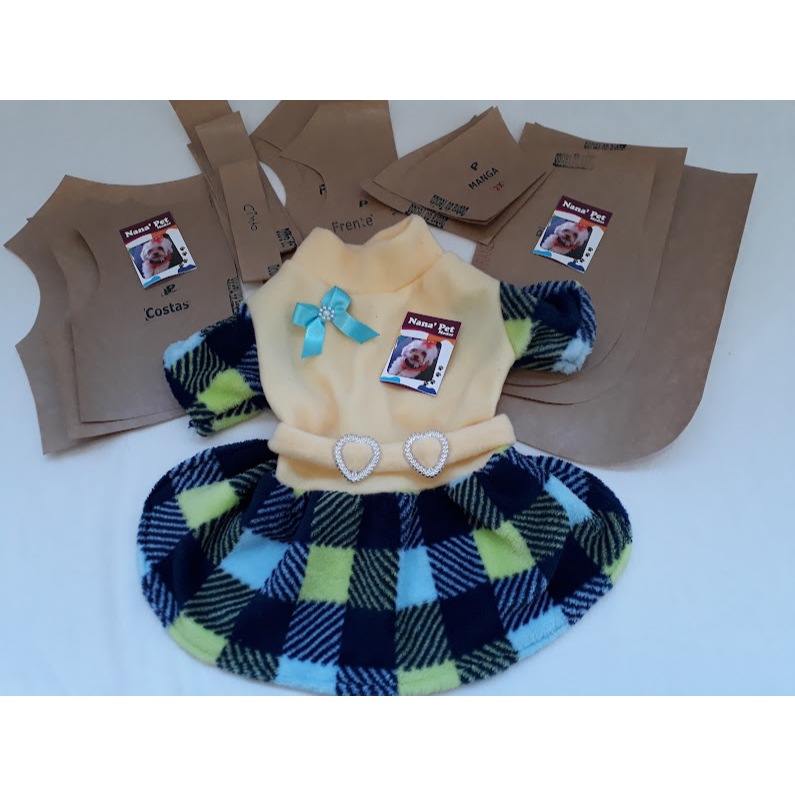 MODELAGEM--De Roupas para Cães/ Kit 5 tamanhos / Molde de Vestido Pet/ Molde para Costura.