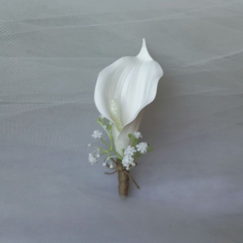 Flor de Lapela,Flor De Lapela branca,Flor de Lapela de Copo de Leite (12 cm de altura)