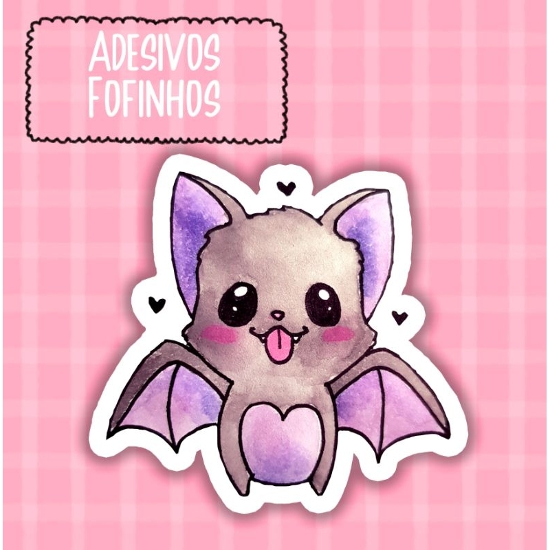 Adesivo decorativo sticker morceguinho fofo 1 unidade em Oferta na Shopee