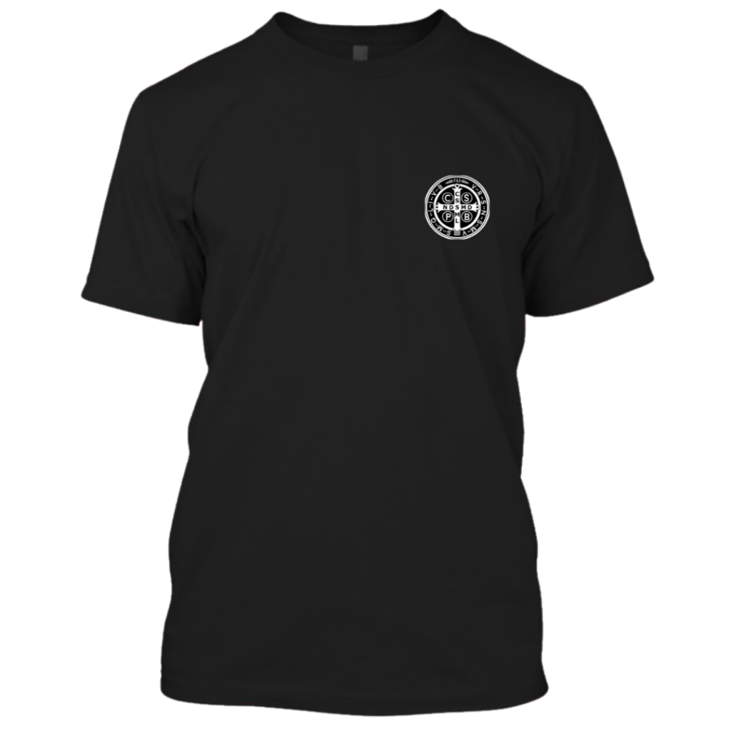 Camiseta camisa catolica estampada medalha são Bento