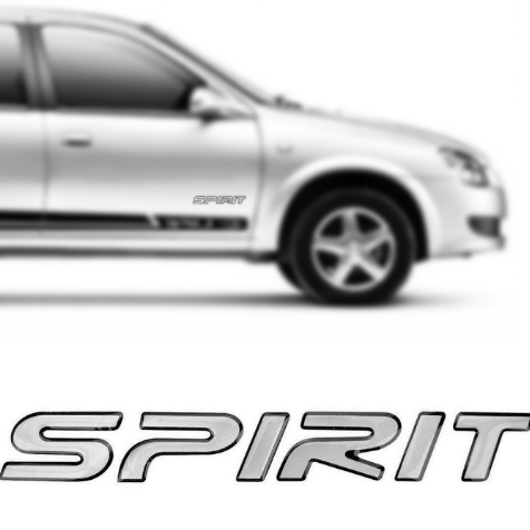 EMBLEMA (SPIRIT) GM TODOS 07/ PRATA E CONTORNO PRETO (RESINADO)