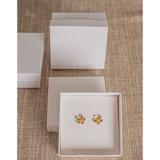 100 Caixa de Joias de Papel Branco com Berço - 7,5cm x 7,5cm x 3,5cm em Oferta na Shopee