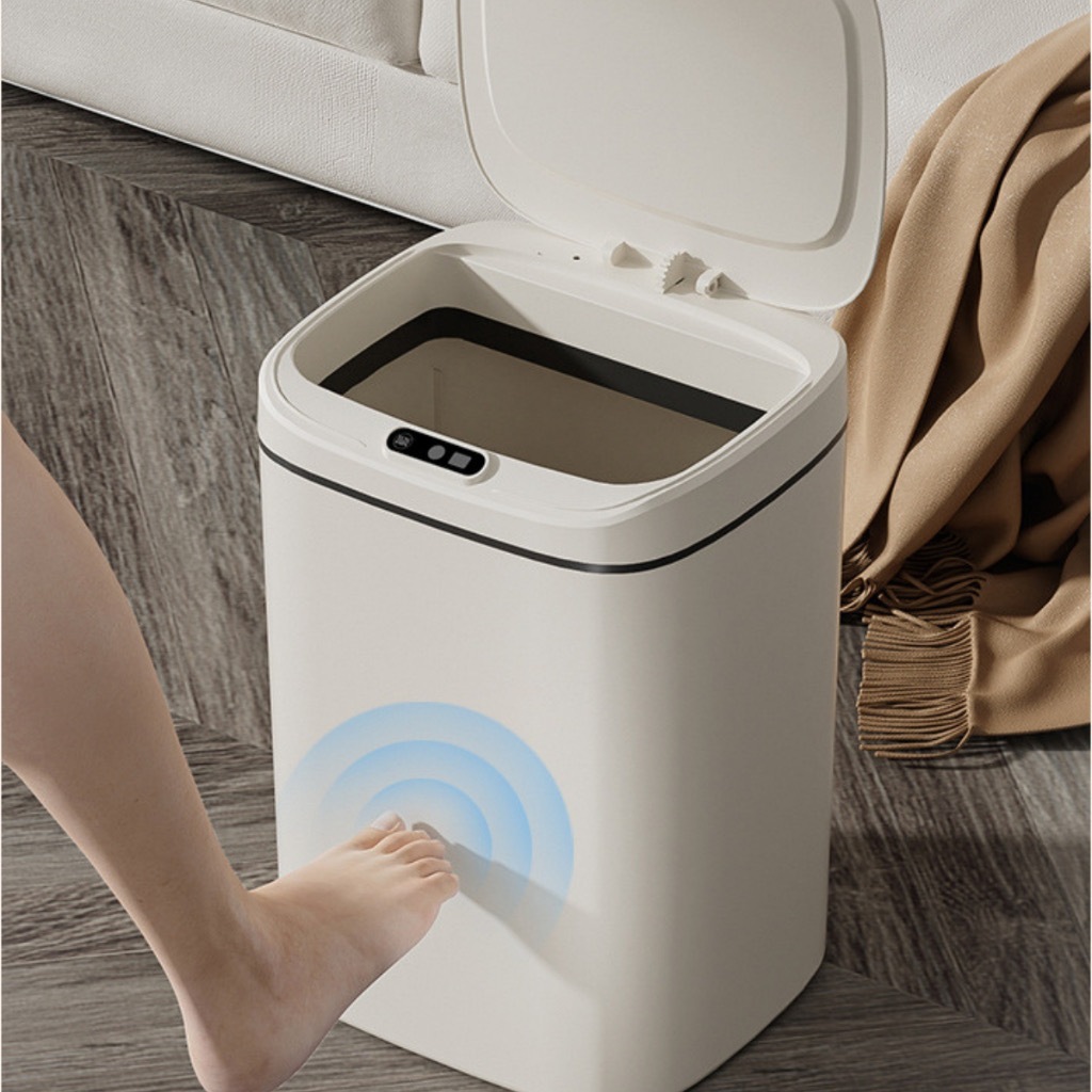 Lixeira com Sensor Automático Inteligente  Abre Fácil em Toque Cesto Lixo Casa Quarto Banheiro Cozinha Escritór 16L