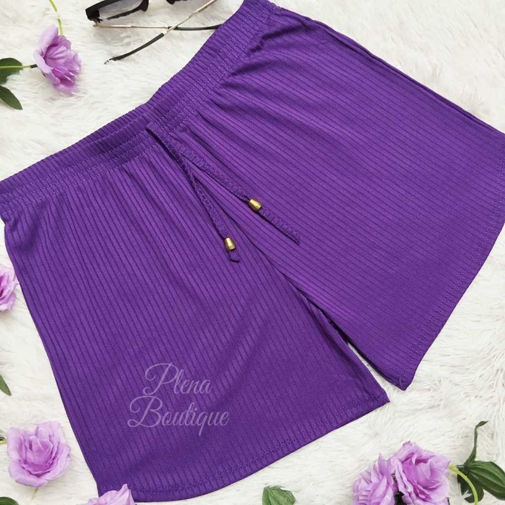 Shorts Feminino Canelado Casual Cores