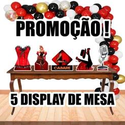 Kit 5 Displays De Mesa Cabaré Decoração Festa MDF Luxo