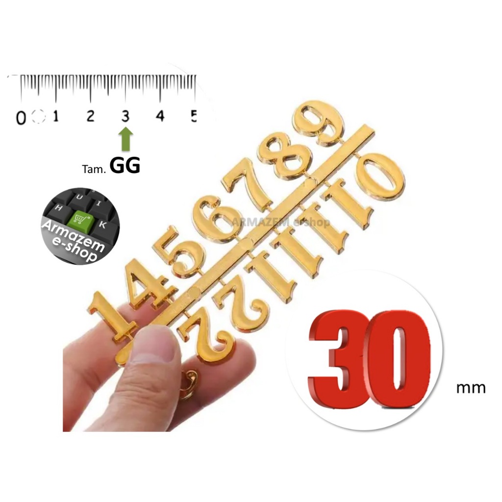Diy relógio analógico peças restaurar numerais mecanismos artesanal acessórios movimento relógio Extra Grande 3cm