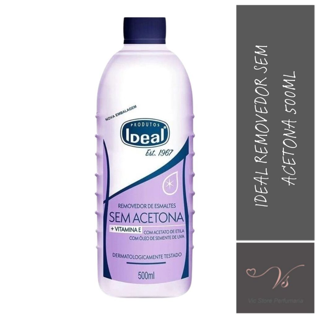 Removedor Esmaltes Sem Acetona Ideal 500ml em Oferta na Shopee