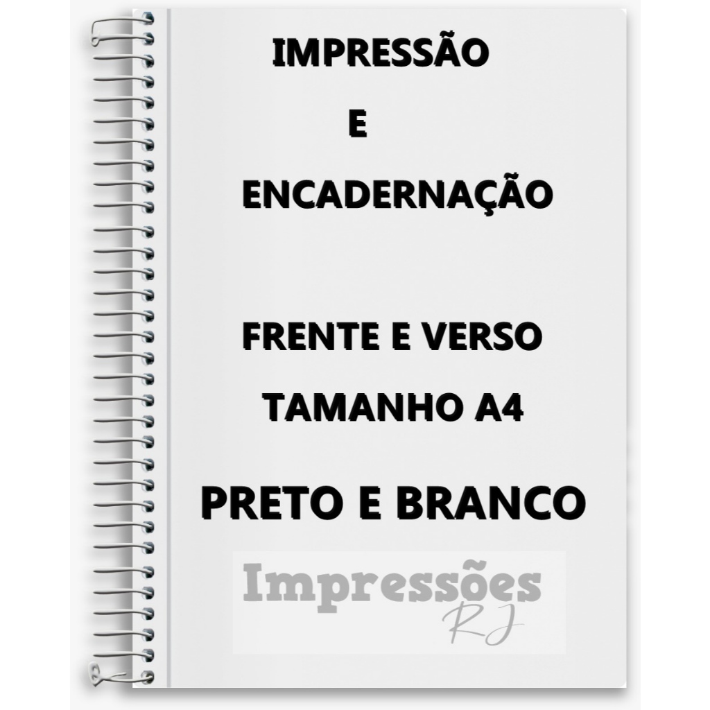 A4 impressão e encadernação de apostilas até 500 páginas preto frente e verso com 1 encadernações