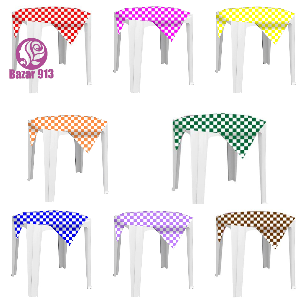 Kit 10 Toalha De Mesa Xadrez Plástica 70x70cm Festa Junina Cobre Mancha Aniversário Festa
