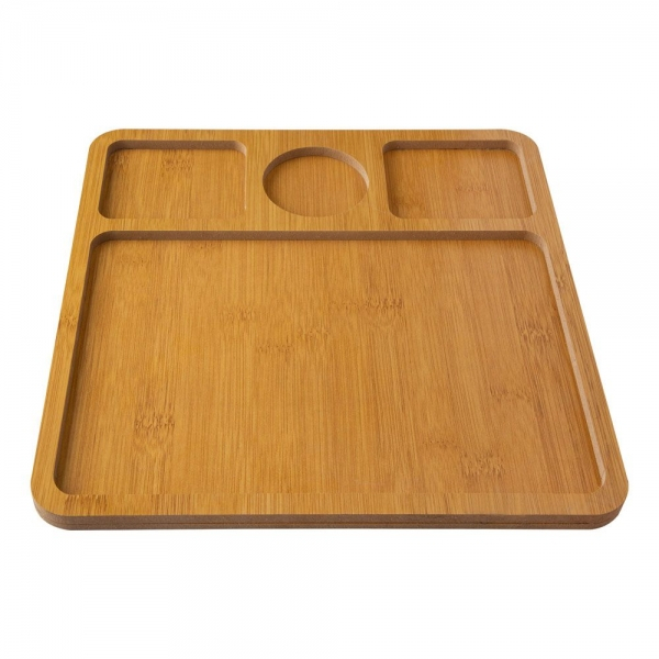 Petisqueira Quadrada Gamela Casita em MDF com 4 Divisórias 29x29x1,3cm
