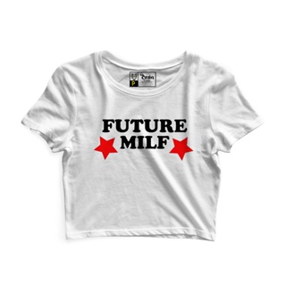 Cropped Blusa Blusinha As Braba Future Milf Branco em Oferta na Shopee
