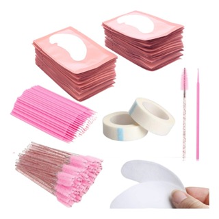 Kit Extensão De Cílios 50 Pares Pad 50 Escovinhas 100 Microbrush 50 Aplicadores 2 Fitas Transpore em Oferta na Shopee
