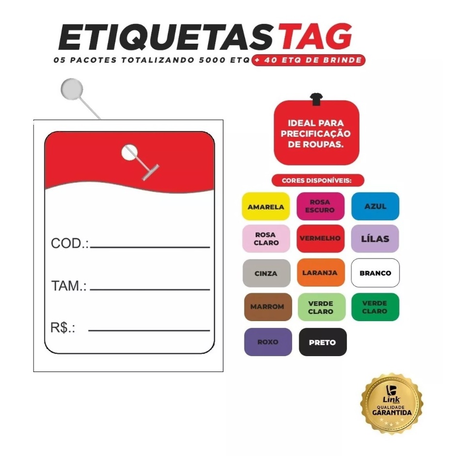 5000 Mil Etiquetas Tag Para Precificação Roupas 30mmx38mm em Oferta na Shopee