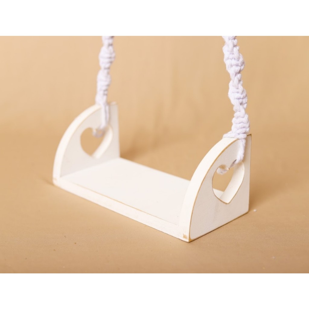 Prop Balanço Coração Newborn Macrame Foto Estudio Cenario