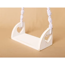 Prop Balanço Coração Newborn Macrame Foto Estudio Cenario