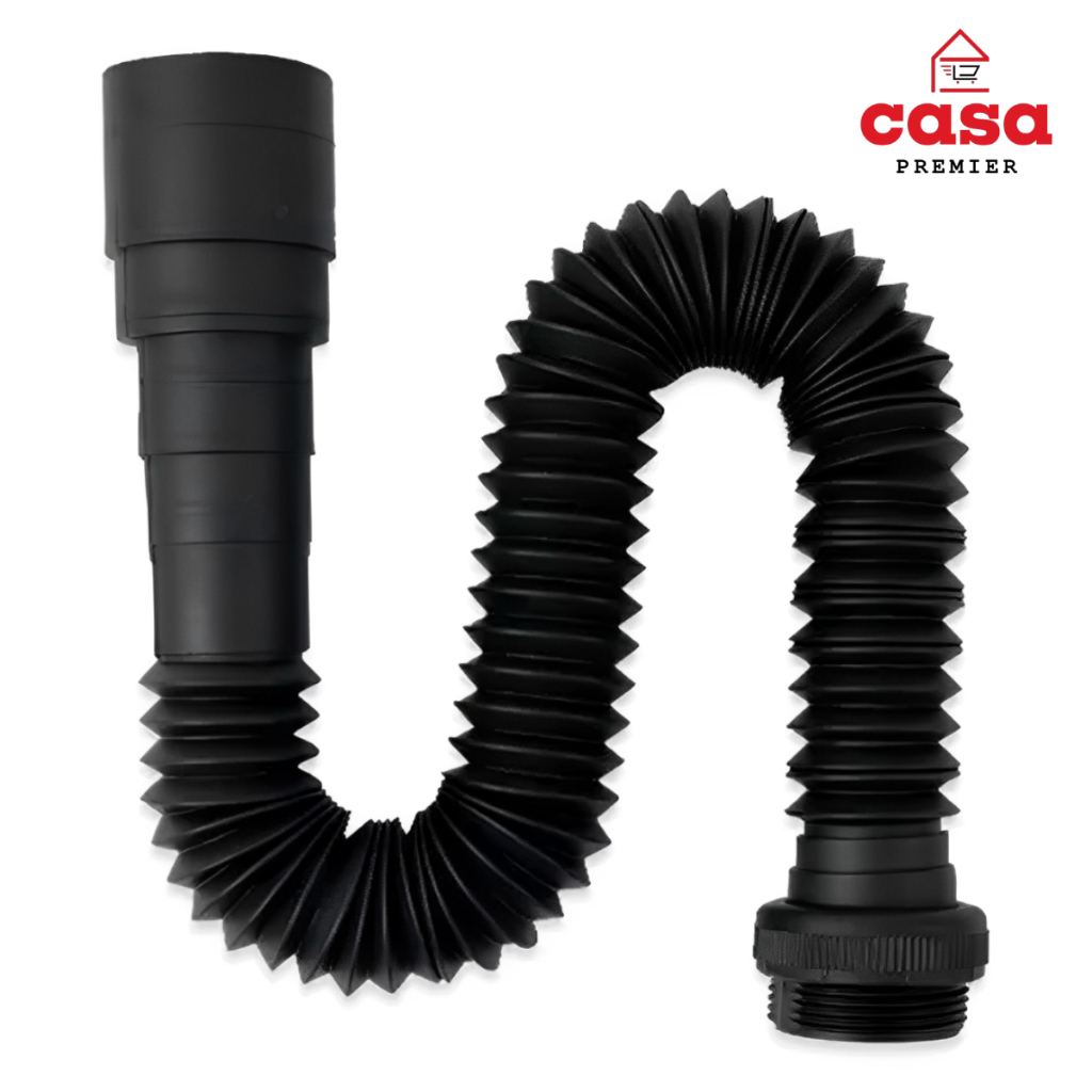 Sifão Sanfonado Extensivo Universal Pvc Preto Pia Cuba Tanque Exclusivo Casa Premier