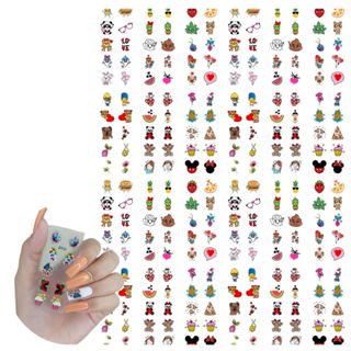 Alemay 240 Adesivos De Unhas Desenho Animado Cartoon Pré Pronto em Oferta na Shopee