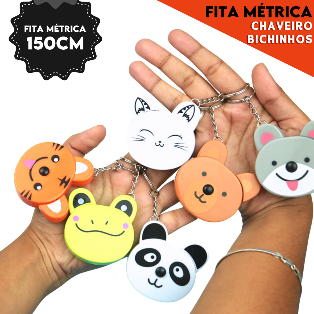 Fita Métrica De Bichinhos - Chaveiro Trena - 1,5 Metros - 01 Unidade. Fibra & Fio .