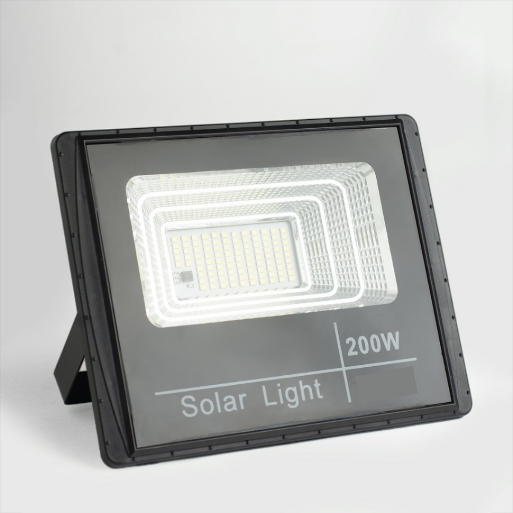 Detalhes do Holofote Solar Led 200W  Com Alta Potencia Refletor Branco Frio 6500K  Controle Remoto Placa Solar