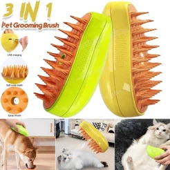 3 Em 1 Escova A Vapor Para Gato -Autolimpante- Escova de Massagem- Removedor De Pêlos- Penteador de Animais De Estimação