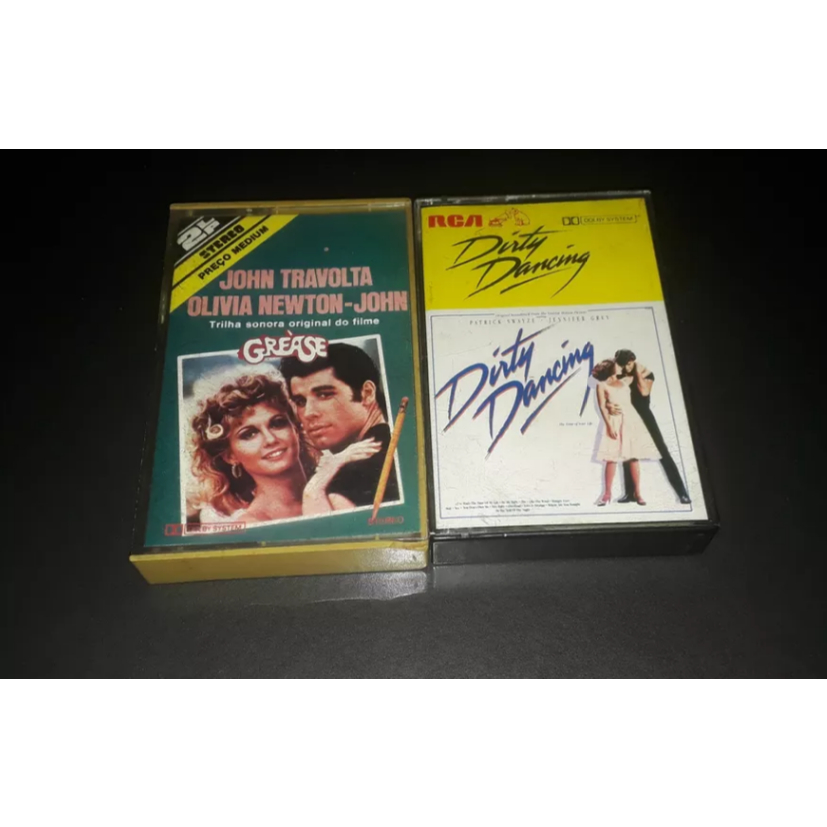 2 Fitas Cassete K7 Trilha Sonora Filmes Dirty Dancing Grease