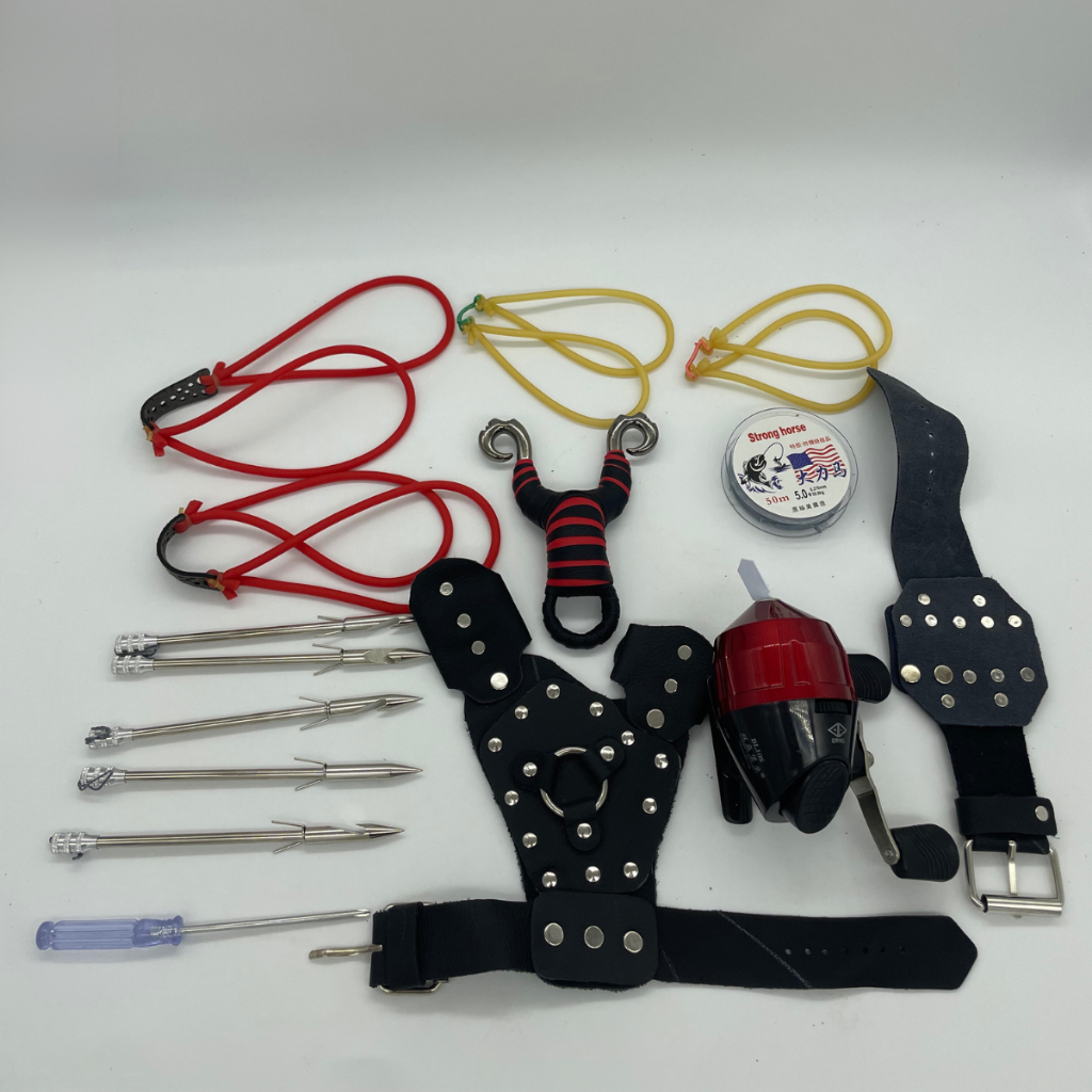 Kit com 11 itens completo Spincast Esquerda Pesca Estilingue Molinete Carretel Profissional Canhotos