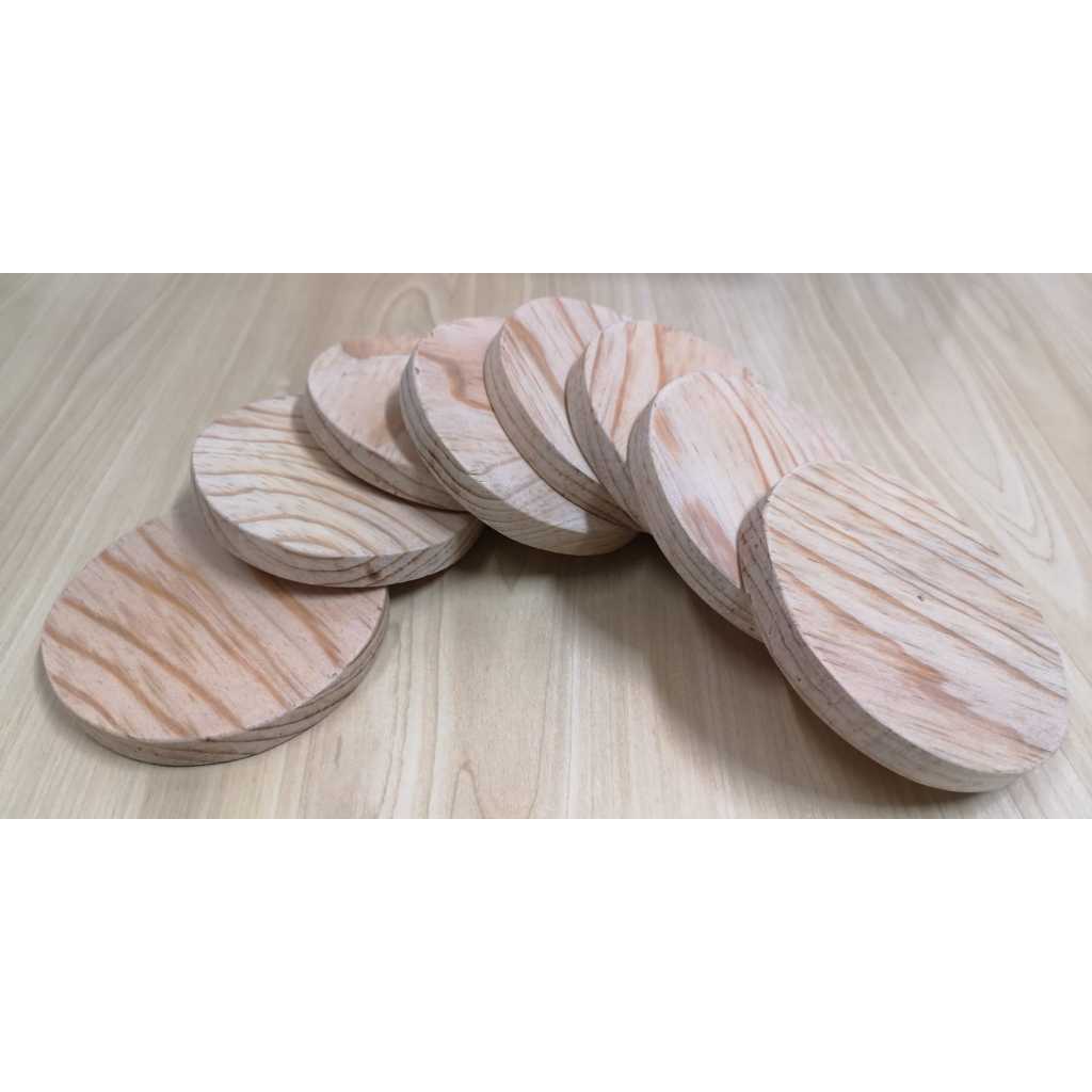 Tabua Redonda Madeira Natural Pinus Rústica - Bolacha Madeira Pinus Multiuso Decoração