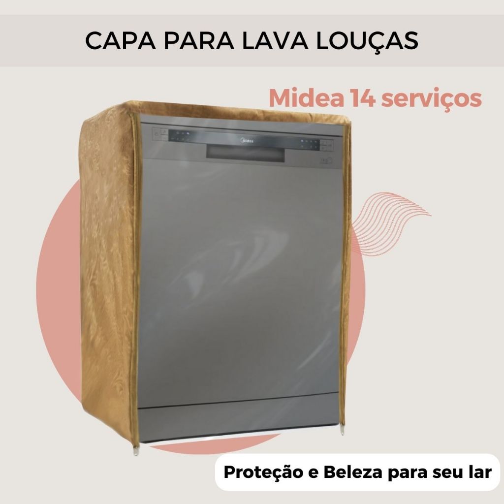 CAPA PARA LAVA LOUÇAS MIDEA 14 SERVIÇOS TRANSPARENTE FLEX
